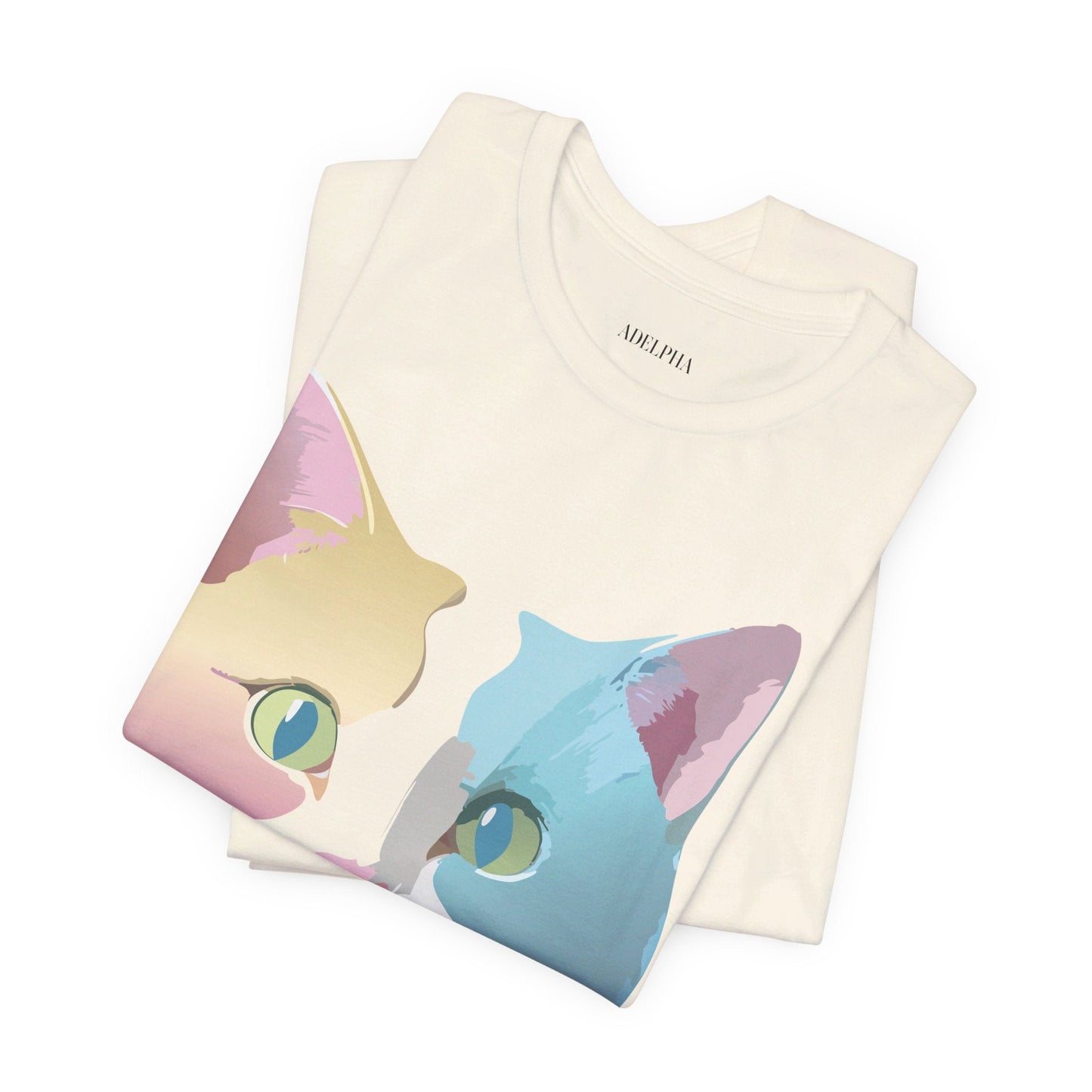 Cat Graphic Tee Unisex Short Sleeve Shirt Vintage Style Adelpha