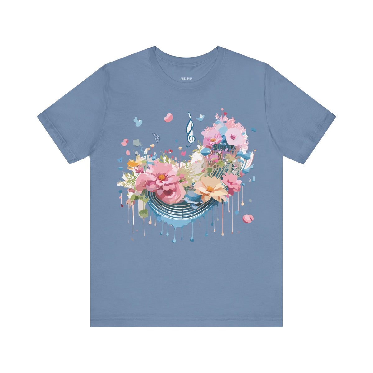 Music Graphic Unisex Cotton Bella+Canvas Tee with Art Design m88