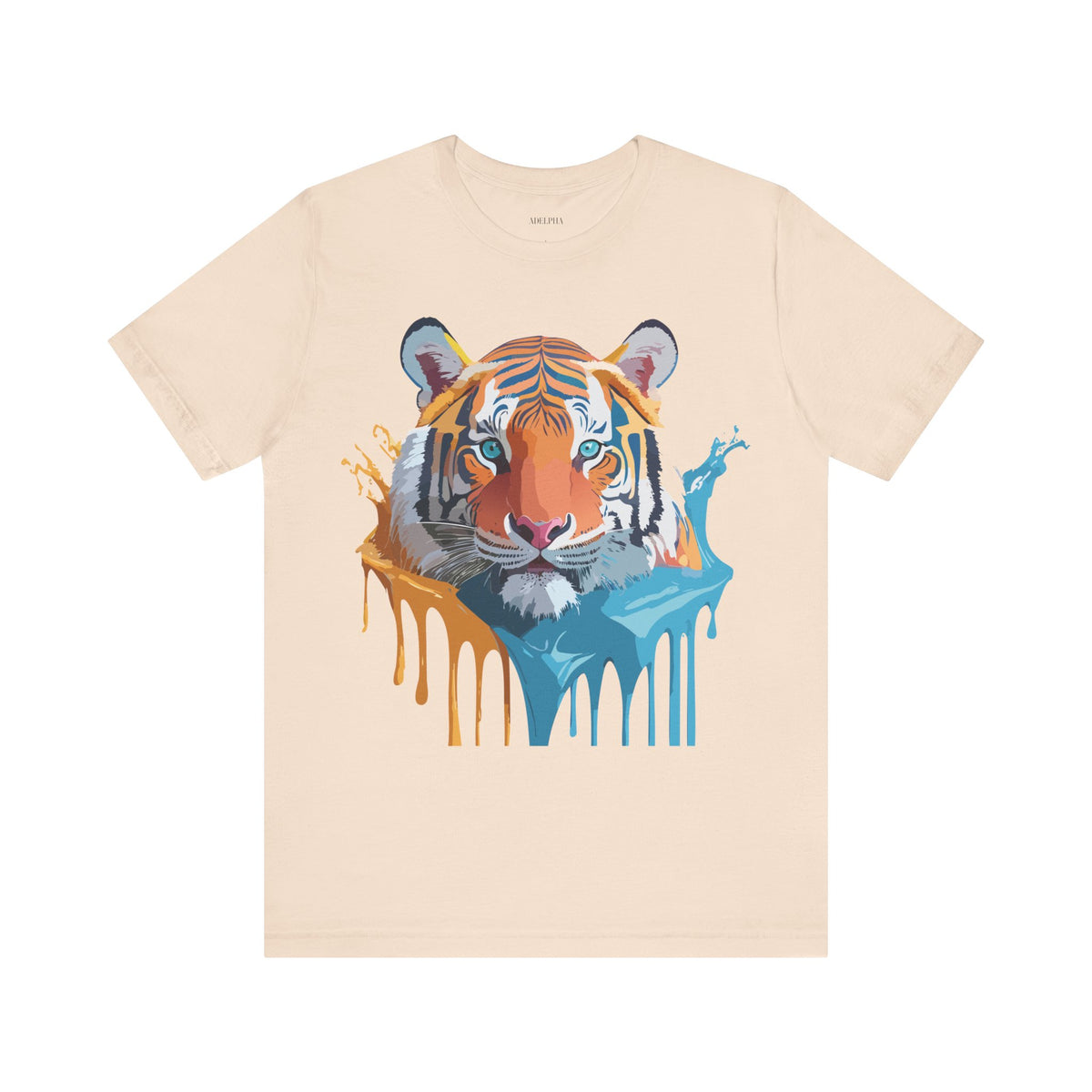 Tiger Graphic Unisex Cotton Bella+Canvas Tee with Art Animal Design e64