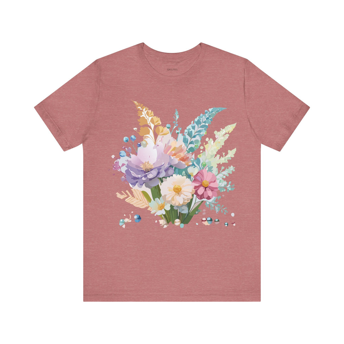 Floral Graphic Tee Shirt - Bella+Canvas Unisex 100 Cotton 16