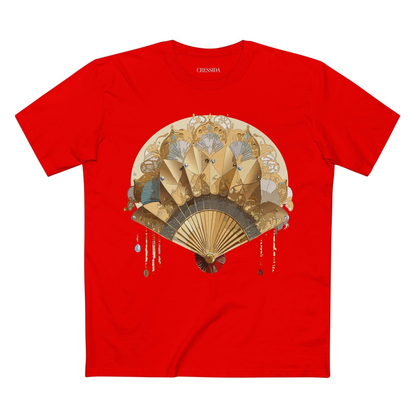 Antique Fan Graphic Design T-Shirt Unisex 100 Cotton Floral Carnival Artwork Tee 20