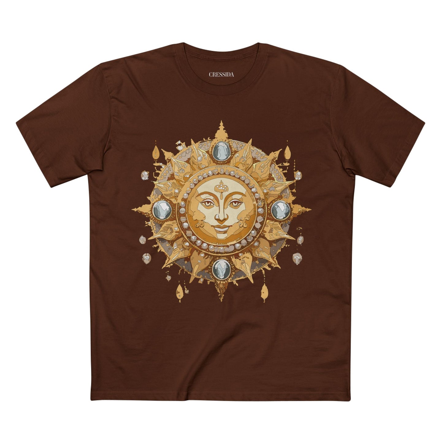 Gold Sun Graphic Unisex 100 Cotton T-Shirt with Golden Art Design 8