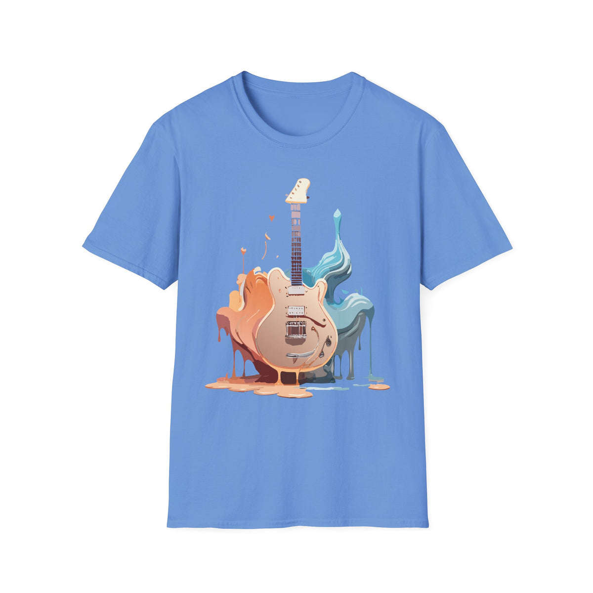 Liquid Paint Electric Guitar T-Shirt | Music Art, Colorful Guitar Tee