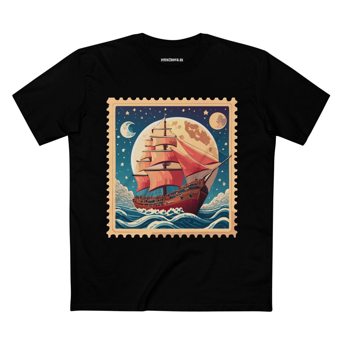 Postage Stamp Shirt Unisex Art Tee Premium Cotton Staple Retro2Nova Art Collection