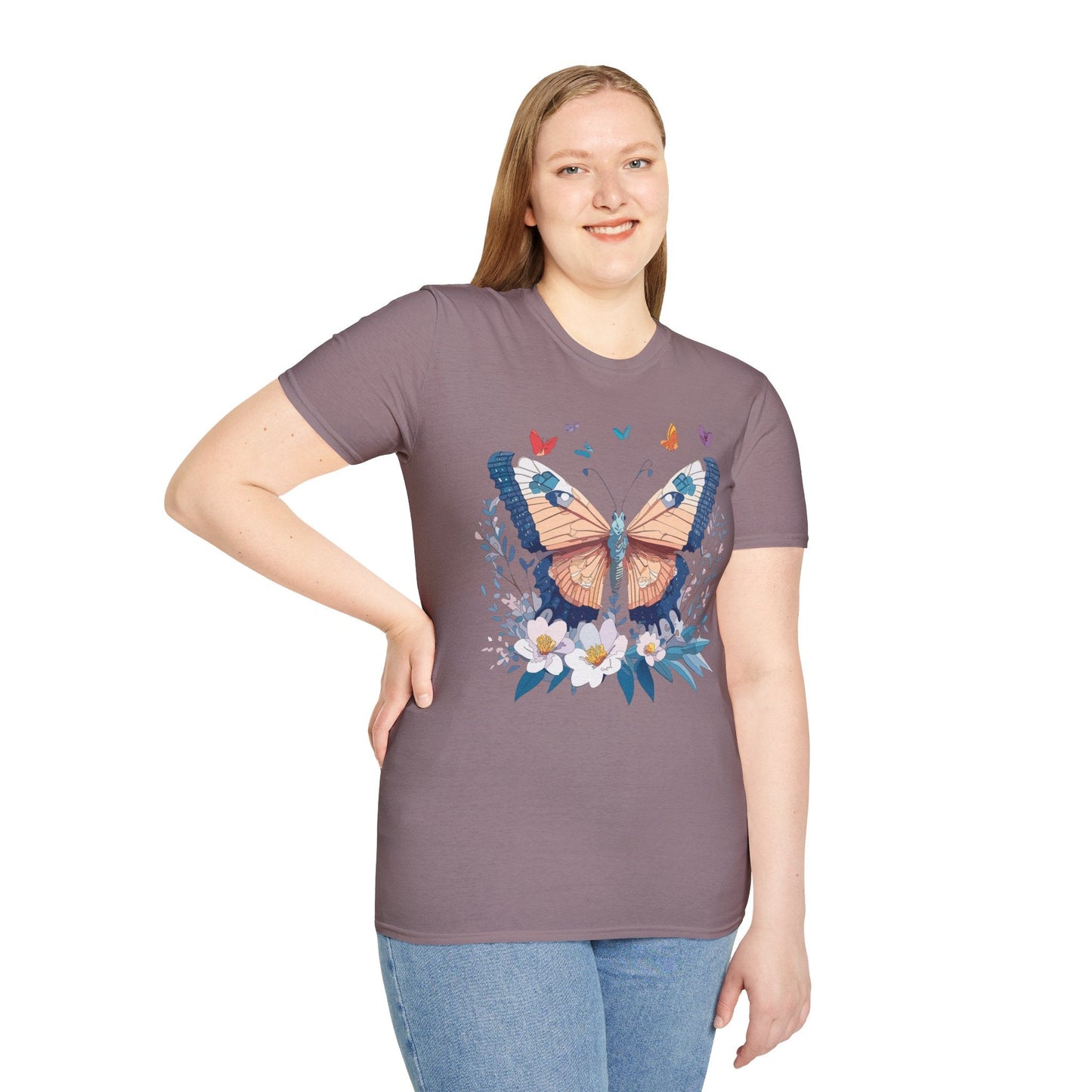 Unisex Butterfly Shirt Monarch Design Gildan Softstyle 64000 Short Sleeve Tee For Men And Women