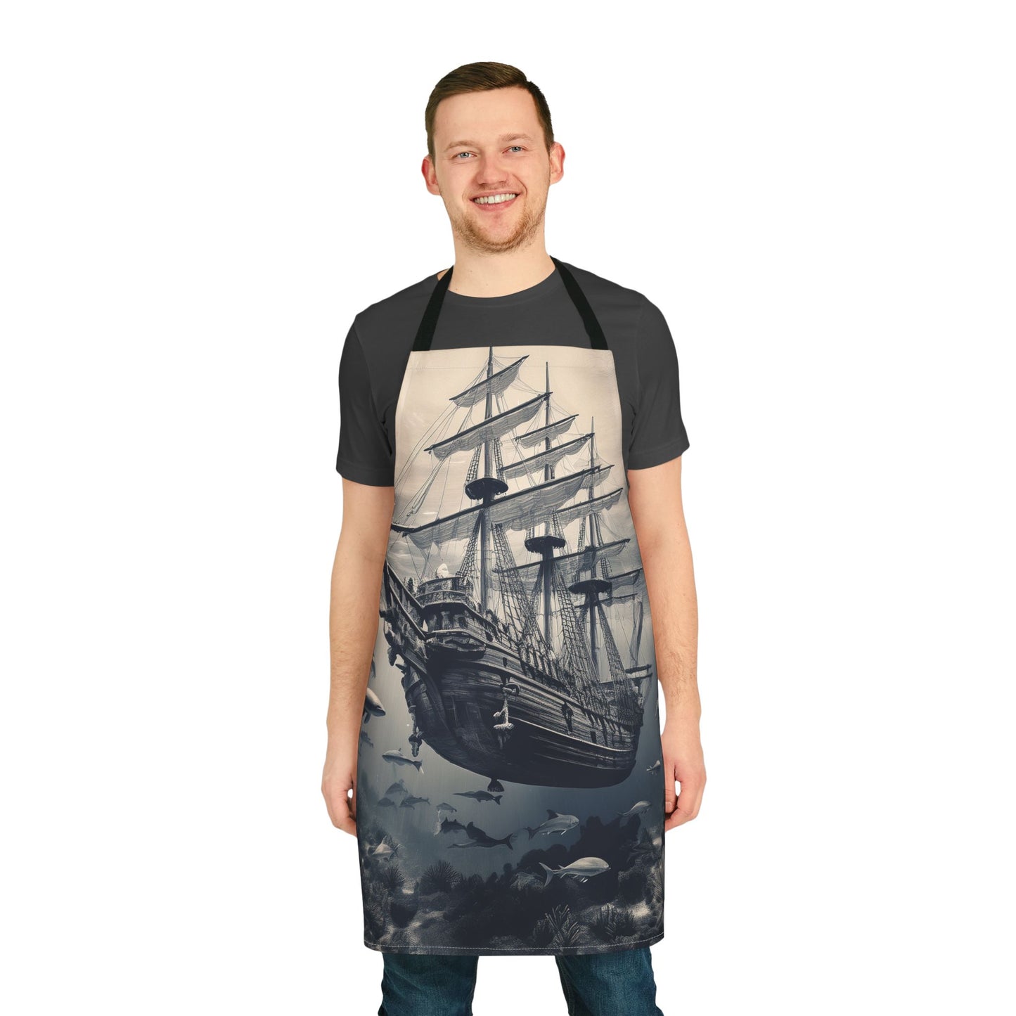 Ship 100% Polyester Stain-resistant 31.5 x 25.6 | Art Print Canvas Apron 5