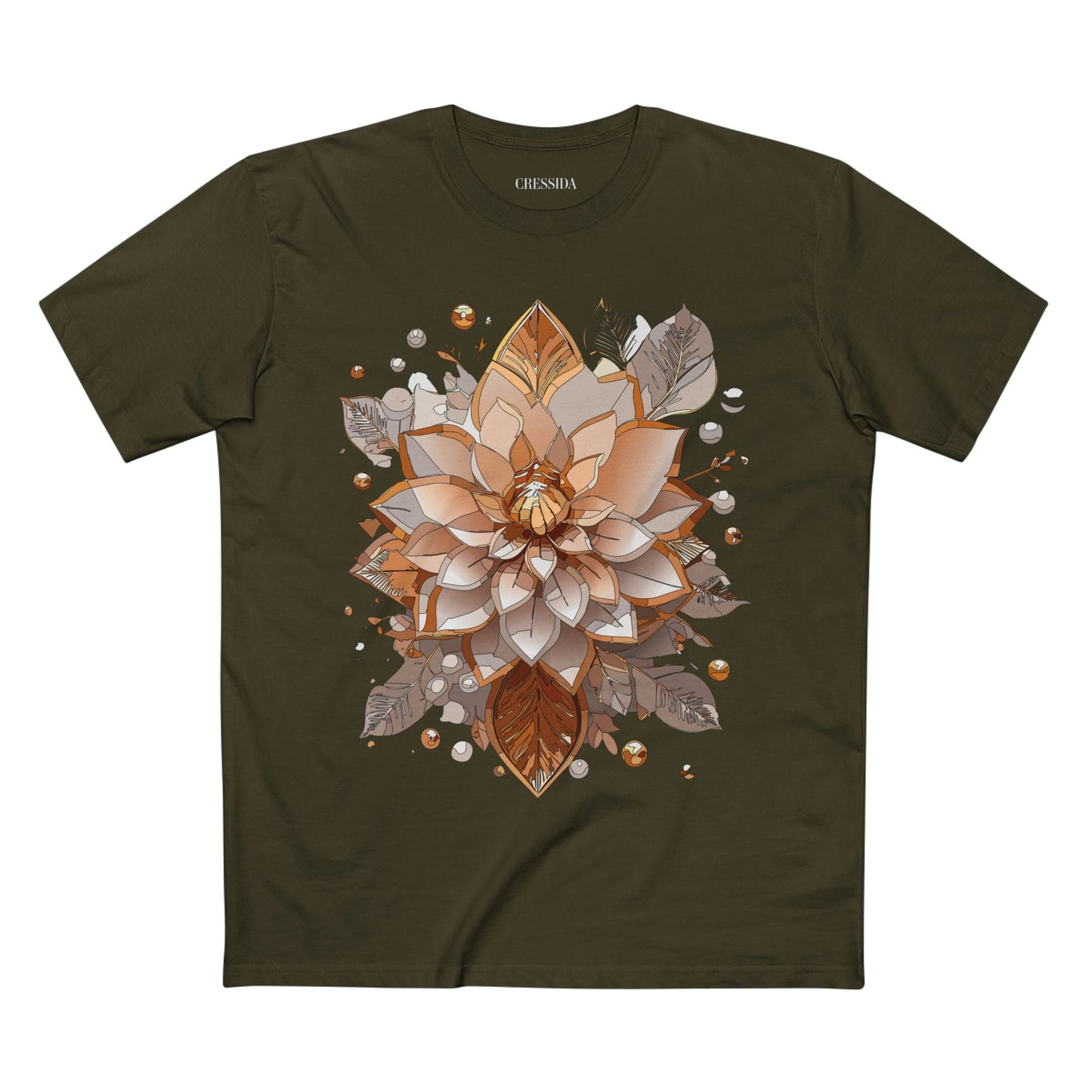 Floral Graphic T-Shirt Unisex 100 Cotton Art Design with Antique Flowers Tee 4