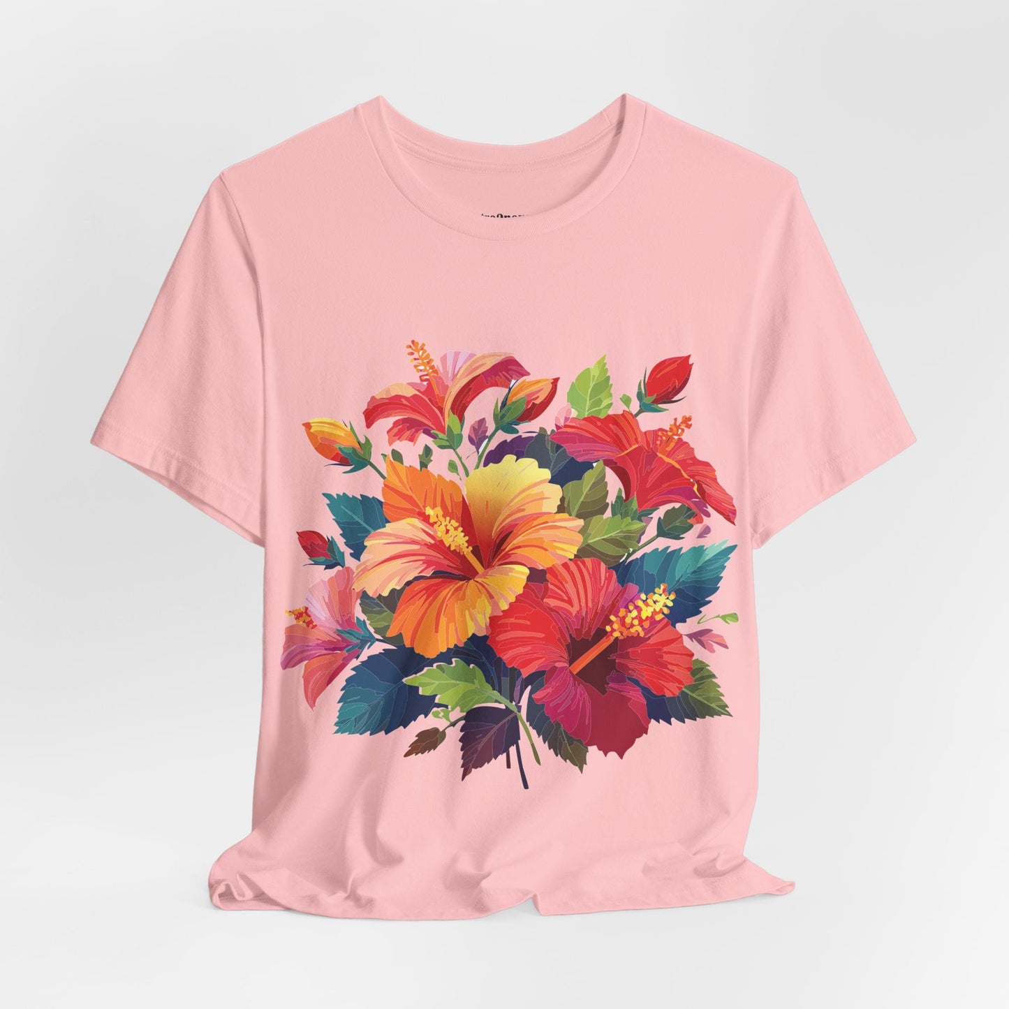 Retro2Nova Floral Shirt Unisex Jersey Short Sleeve Tee From Flowers Collection Bold Vibrant Design