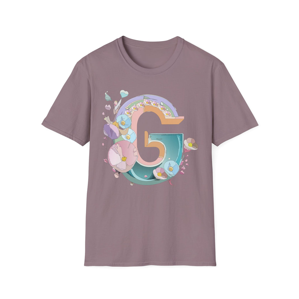 Floral Letter G T-Shirt | Botanical Initial Tee