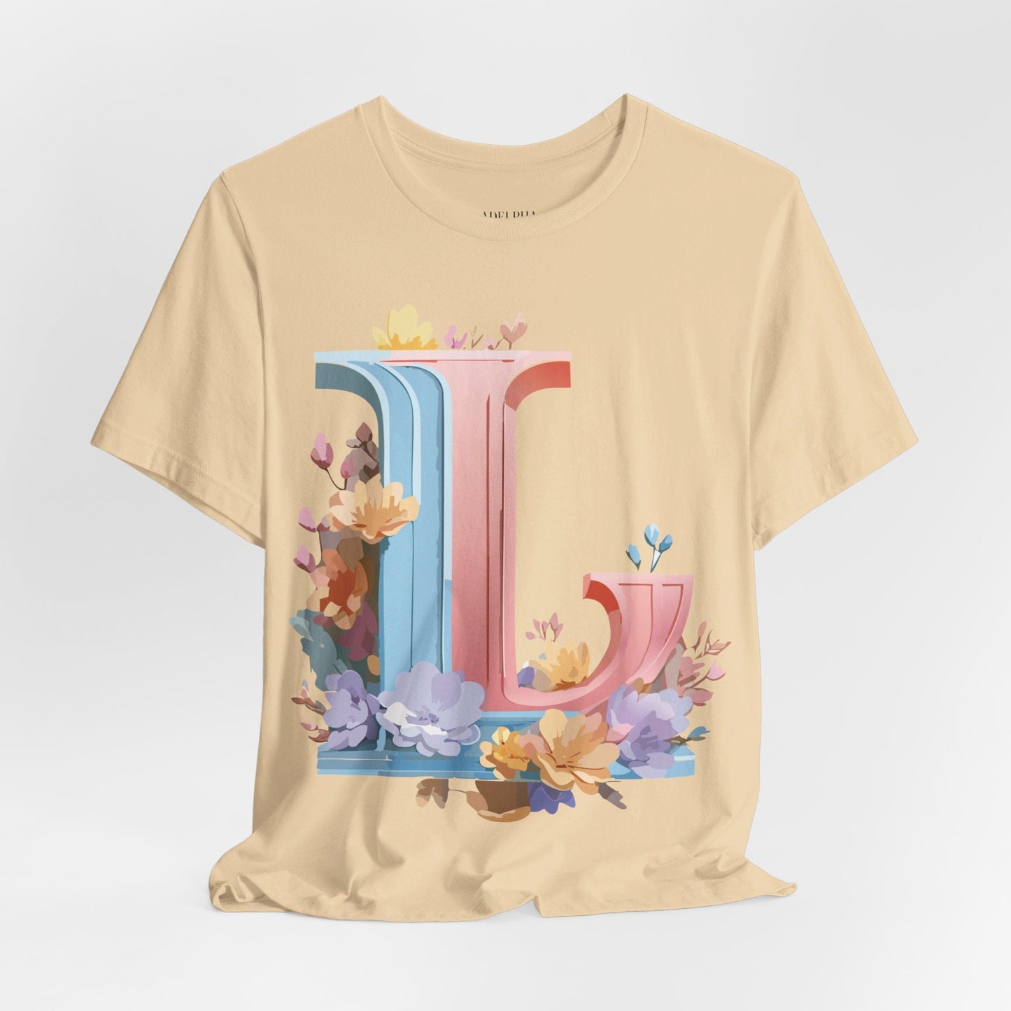 Letter L Shirt Graphic Tee Unisex Short Sleeve Vintage Inspired Artwork Adelpha Premium