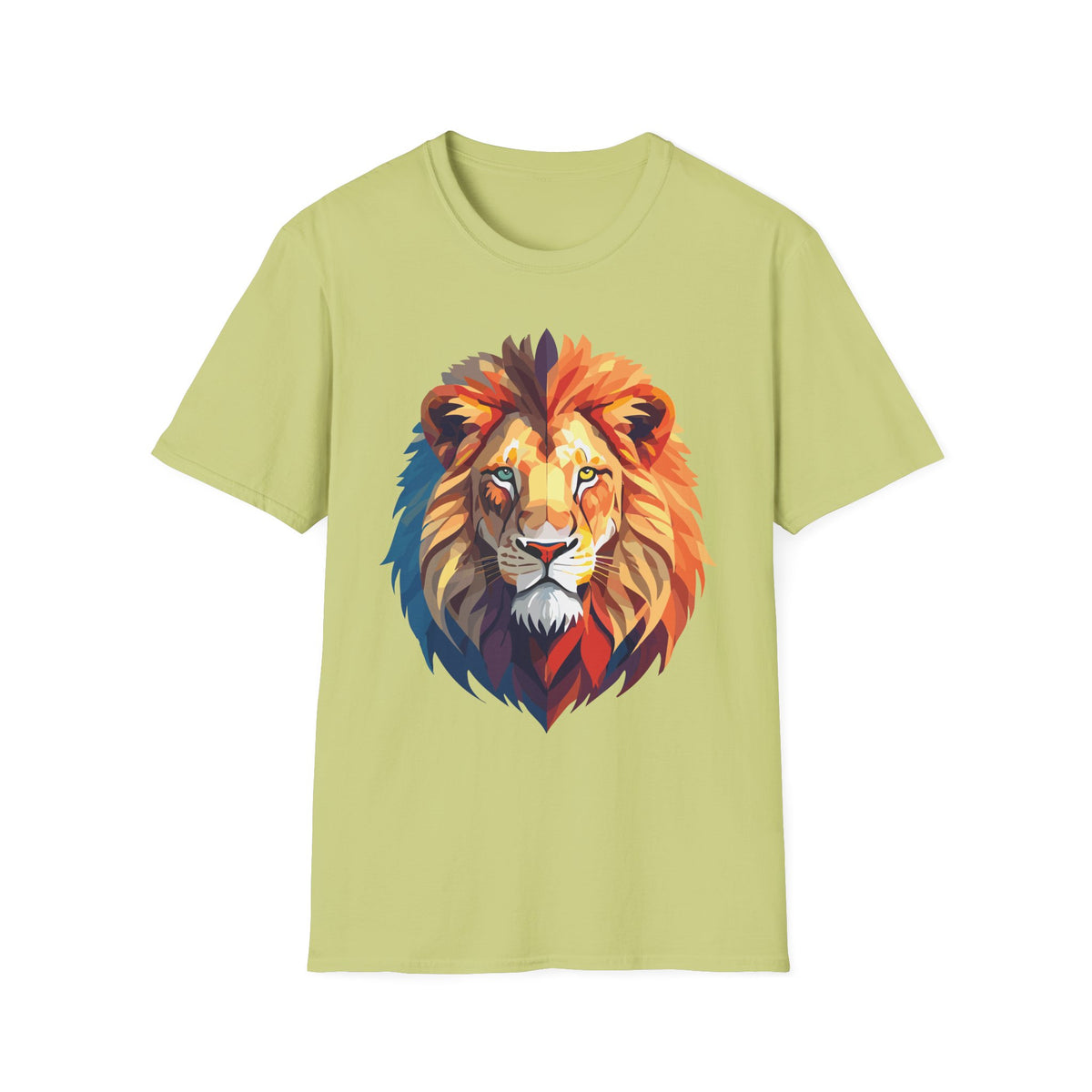 Colorful Lion Head T-Shirt | Vibrant Animal Portrait, Wildlife Tee