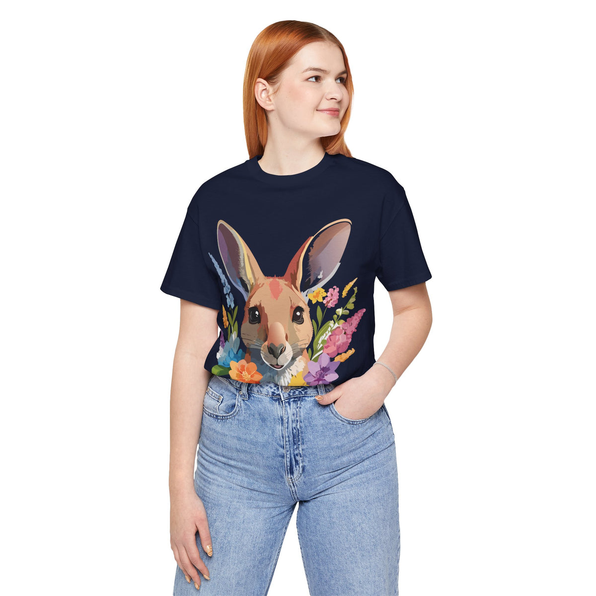Kangaroo Graphic Unisex Cotton Bella+Canvas Tee with Art Animal Design e312