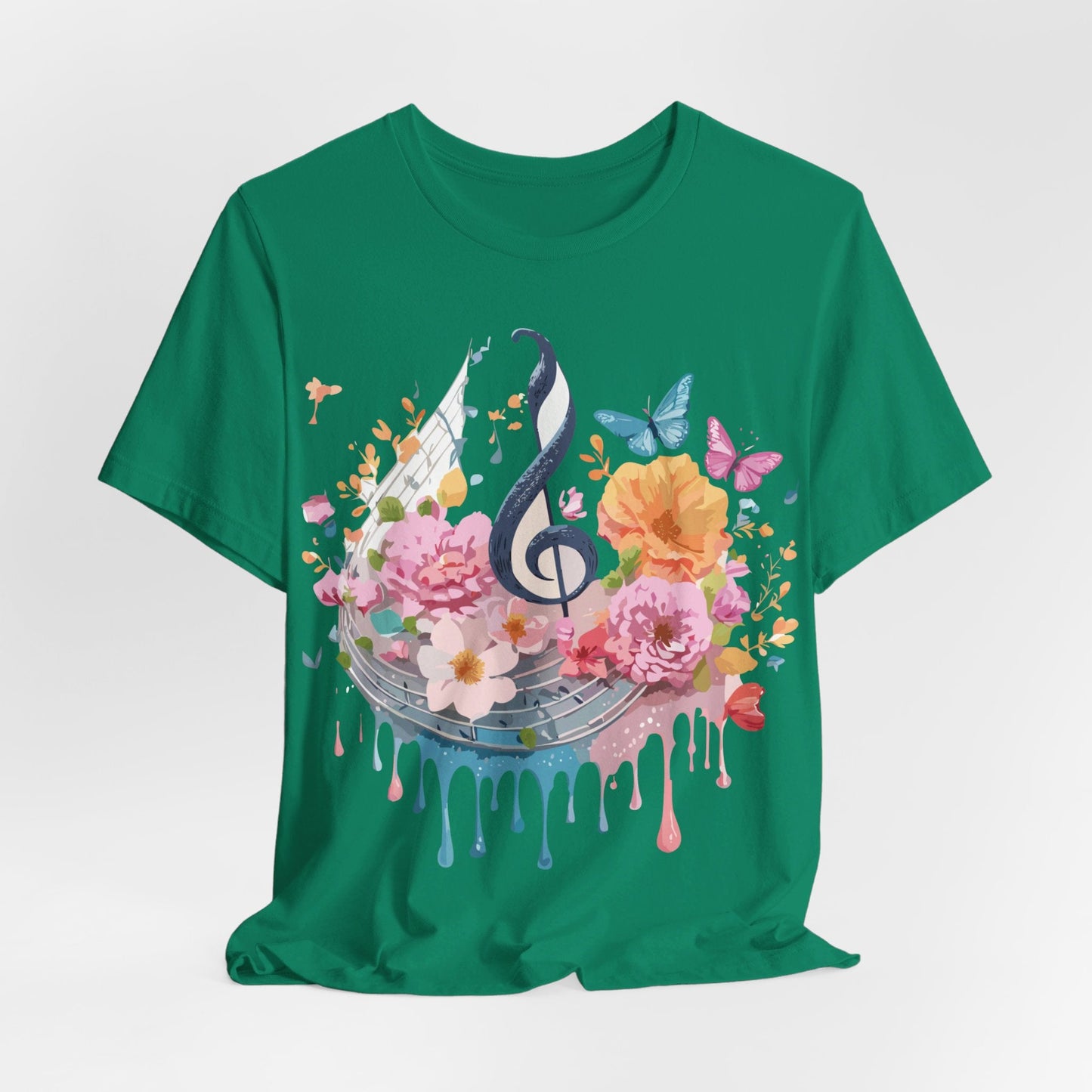 Music Graphic Unisex 100 Cotton Vintage Art with Musical Elements Tee 125