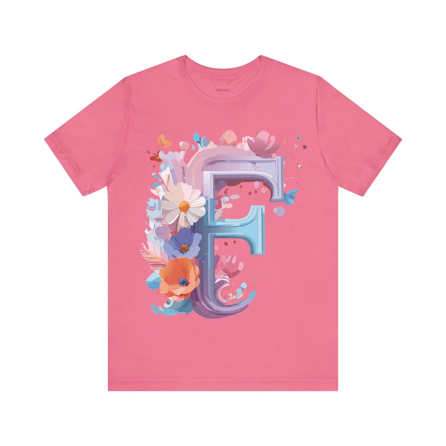 Letter F Graphic Tee Unisex Vintage Style Shirt Featuring Adelpha Artwork Premium Short Sleeve