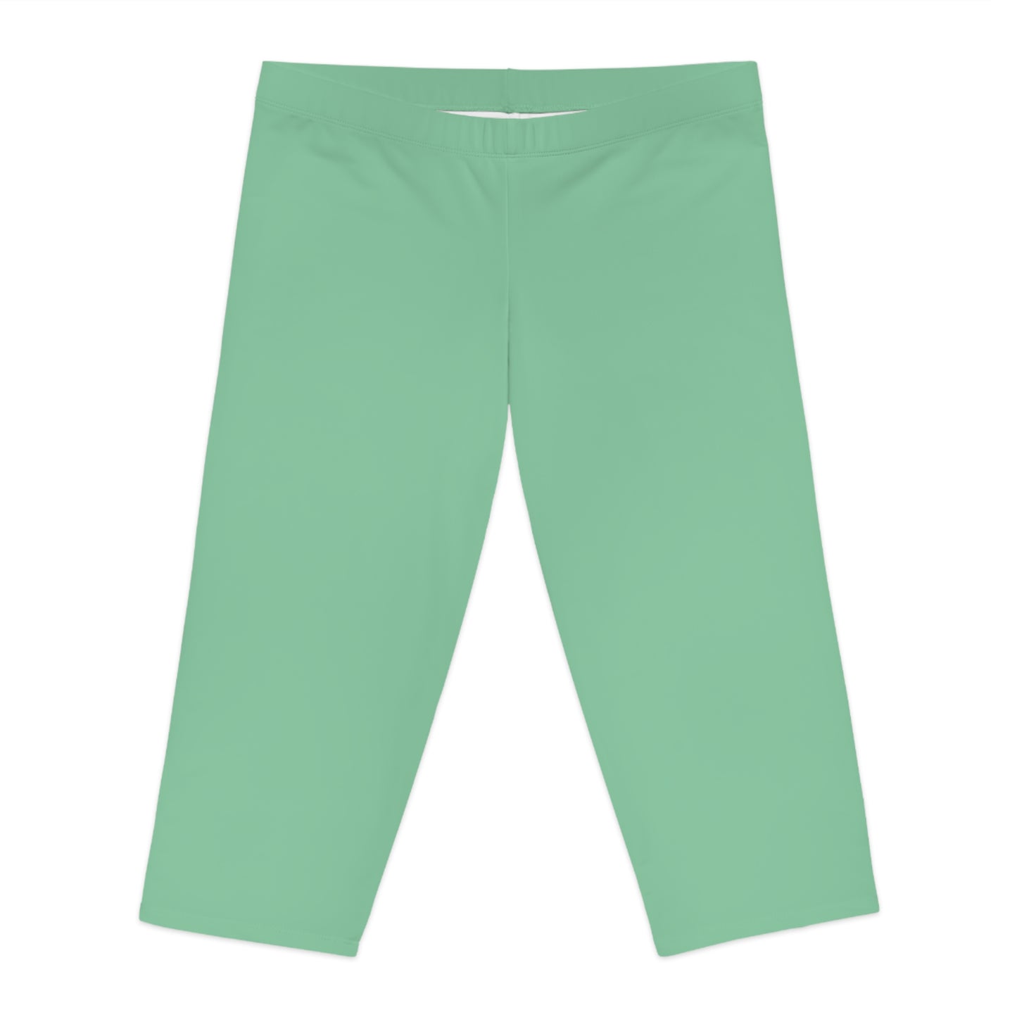 Green Color Capri Leggings, Green Capri Leggings 7