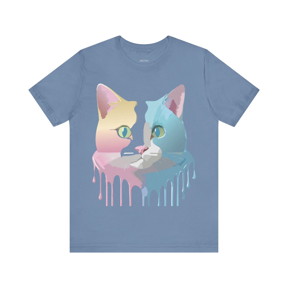 Cat Graphic Unisex Cotton Bella+Canvas Tee with Art Animal Design e201