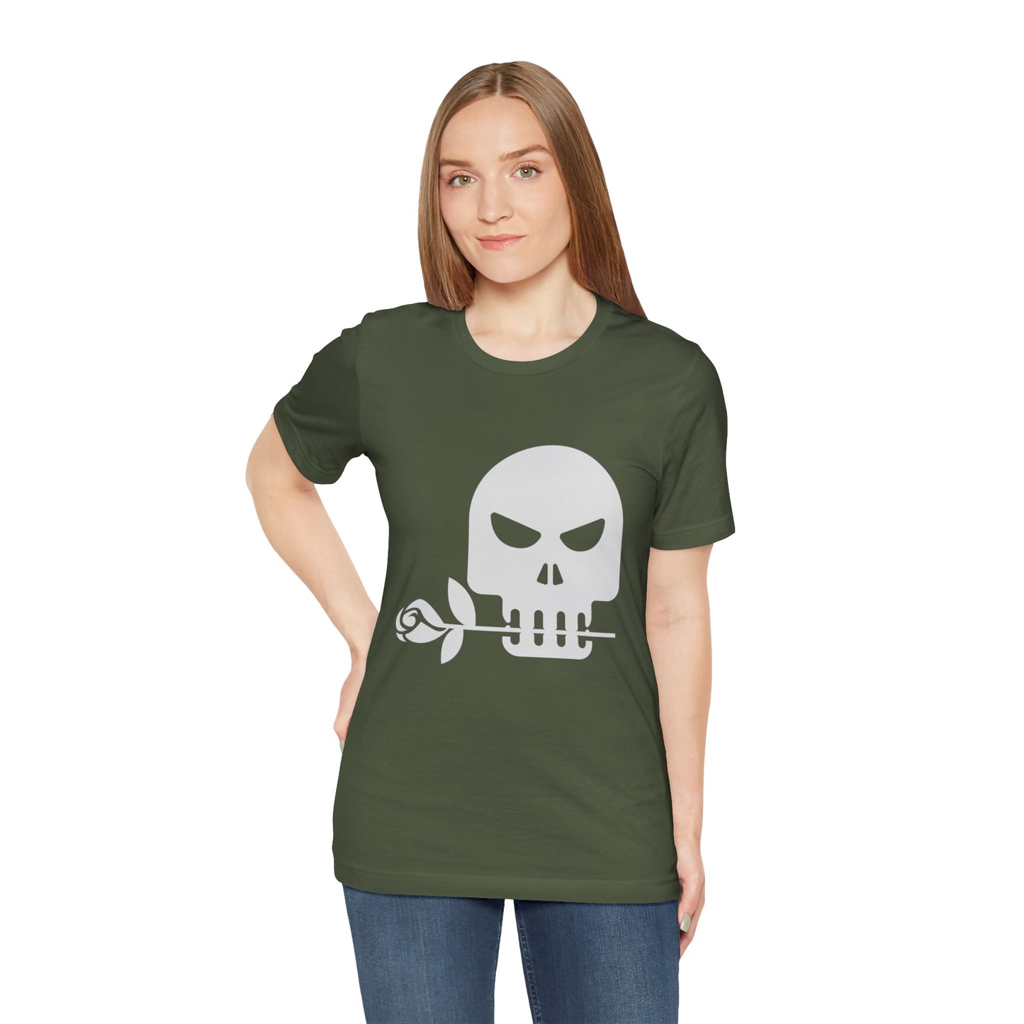 Unisex Cotton Tee Shirt with Skull