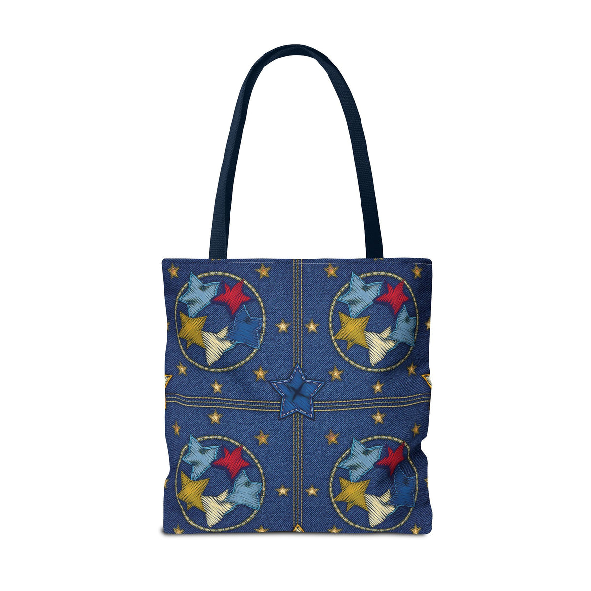 Denim Fabric Imitation Print Unisex Canvas Bag Poly Spun 3 Sizes Tote Bag 181-2