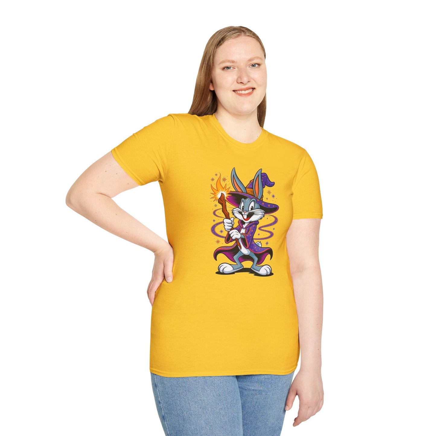 Cartoon Bunny Graphic Unisex Cotton Animal Animation Artwork Design Tee 3