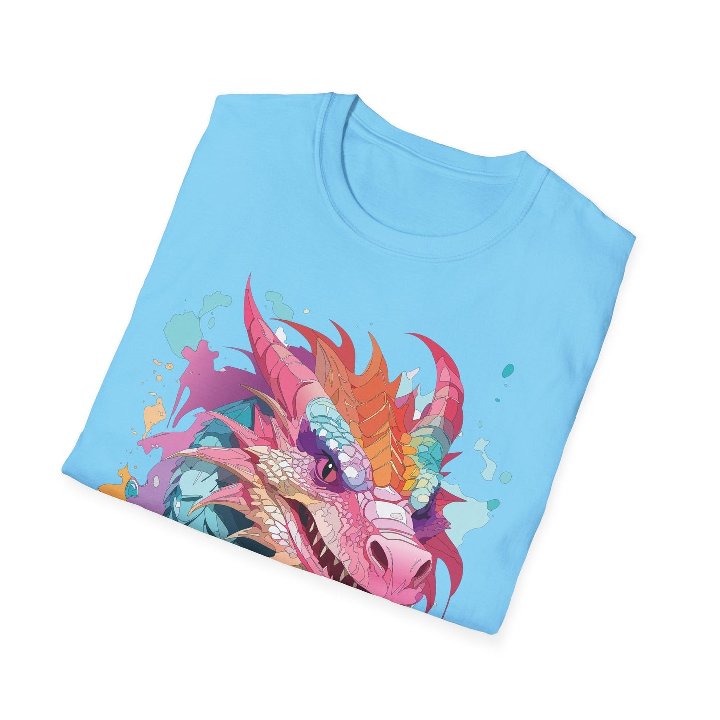 Dragon Graphic Tee Unisex Gildan Softstyle Cotton Shirt With Animal Art Design 64000