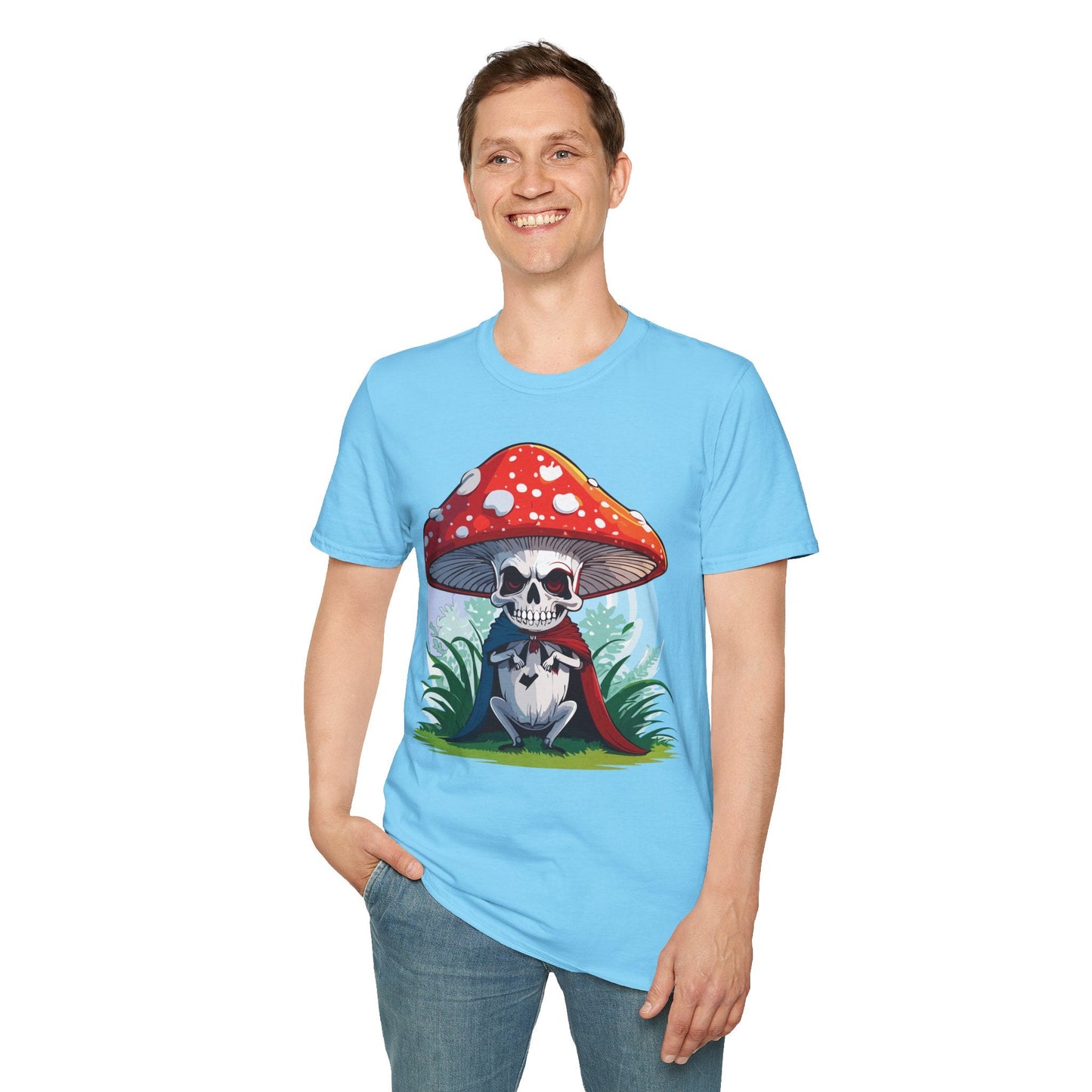 Mashroom Tee Shirt Unisex Gildan Softstyle Short Sleeve Cotton Tee With Funny Mashroom Graphic