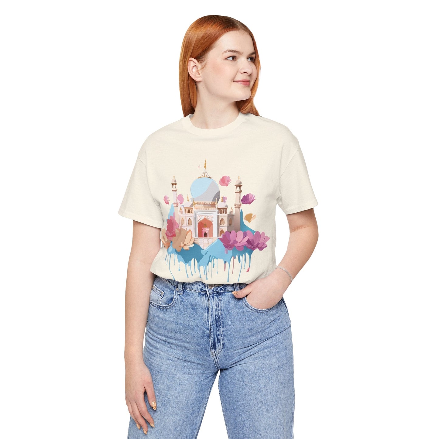 Tourist Shirt Taj Mahal Graphic Tee Unisex Short Sleeve Art From Adelpha Vintage Inspired