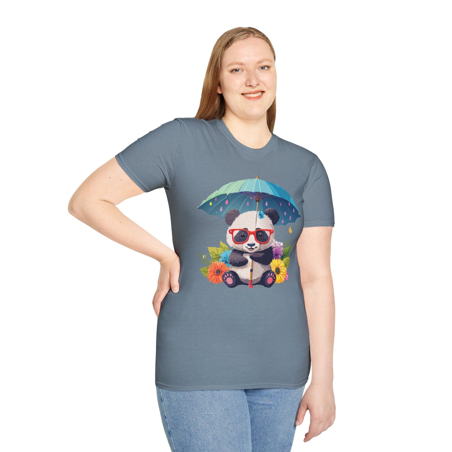 Panda Shirt Unisex Tee 100 Percent Ring Spun Cotton Softstyle Gildan 64000 Animal Print