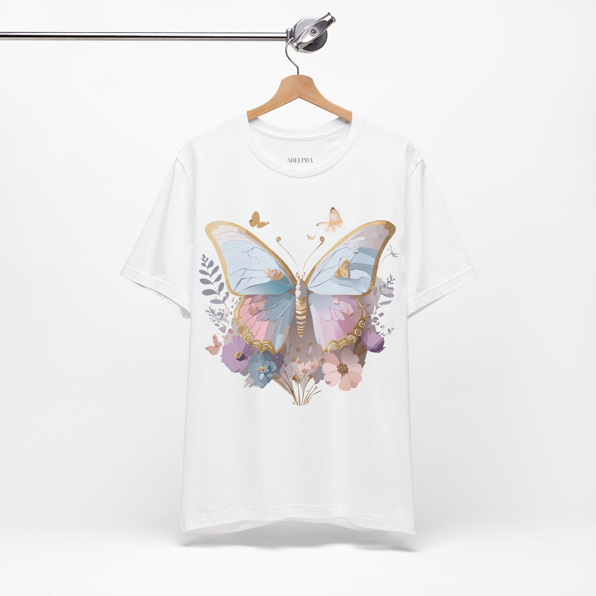 Butterfly Graphic Unisex Cotton Bella+Canvas Tee with Art Design n24