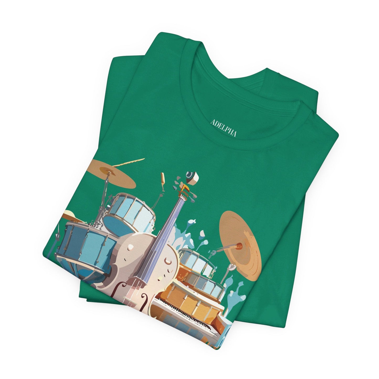 Music Graphic Unisex 100 Cotton Vintage Art with Musical Elements Tee 84