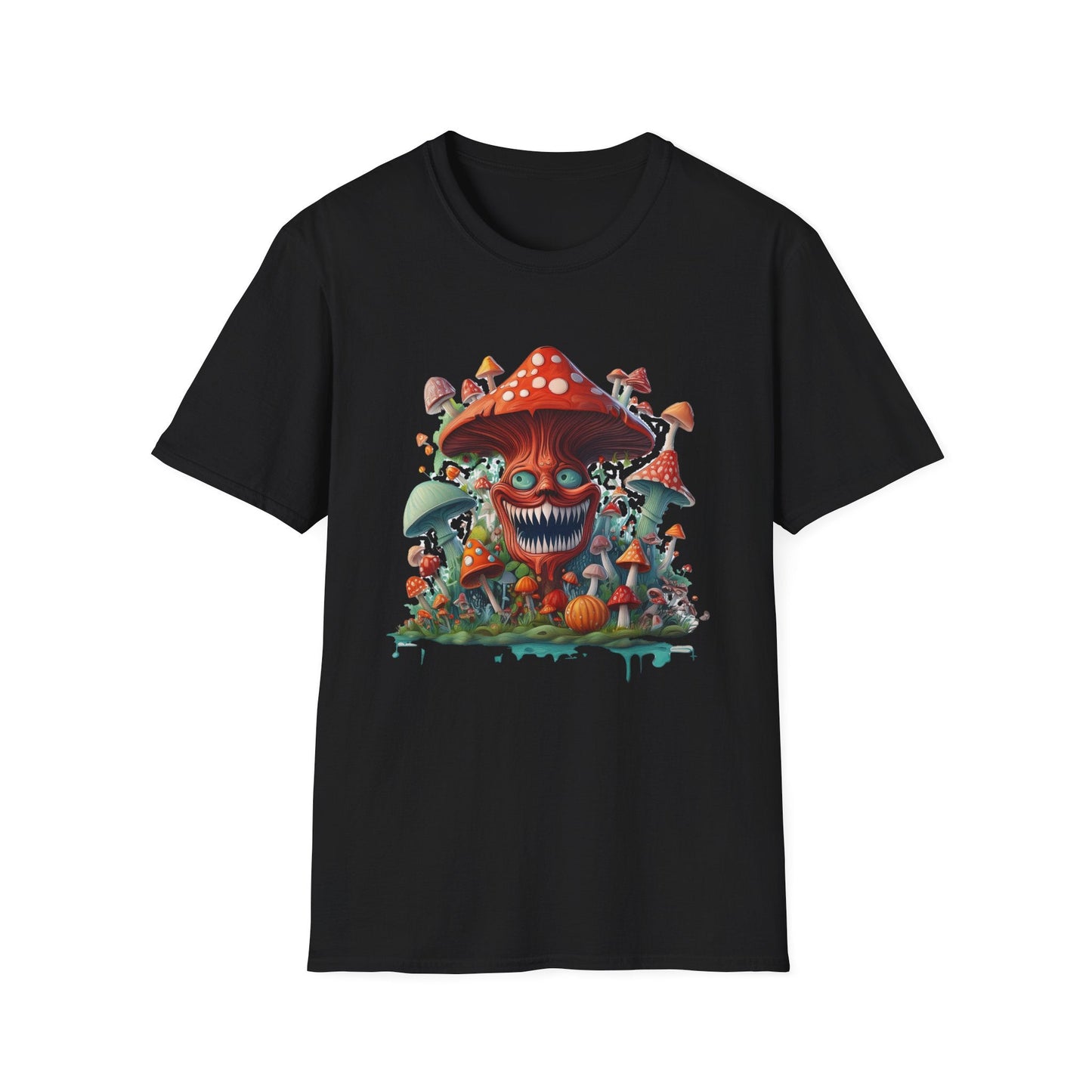 Unisex Mashroom Tee Shirt With Funny Mashroom Design Fungus Humor Softstyle Cotton