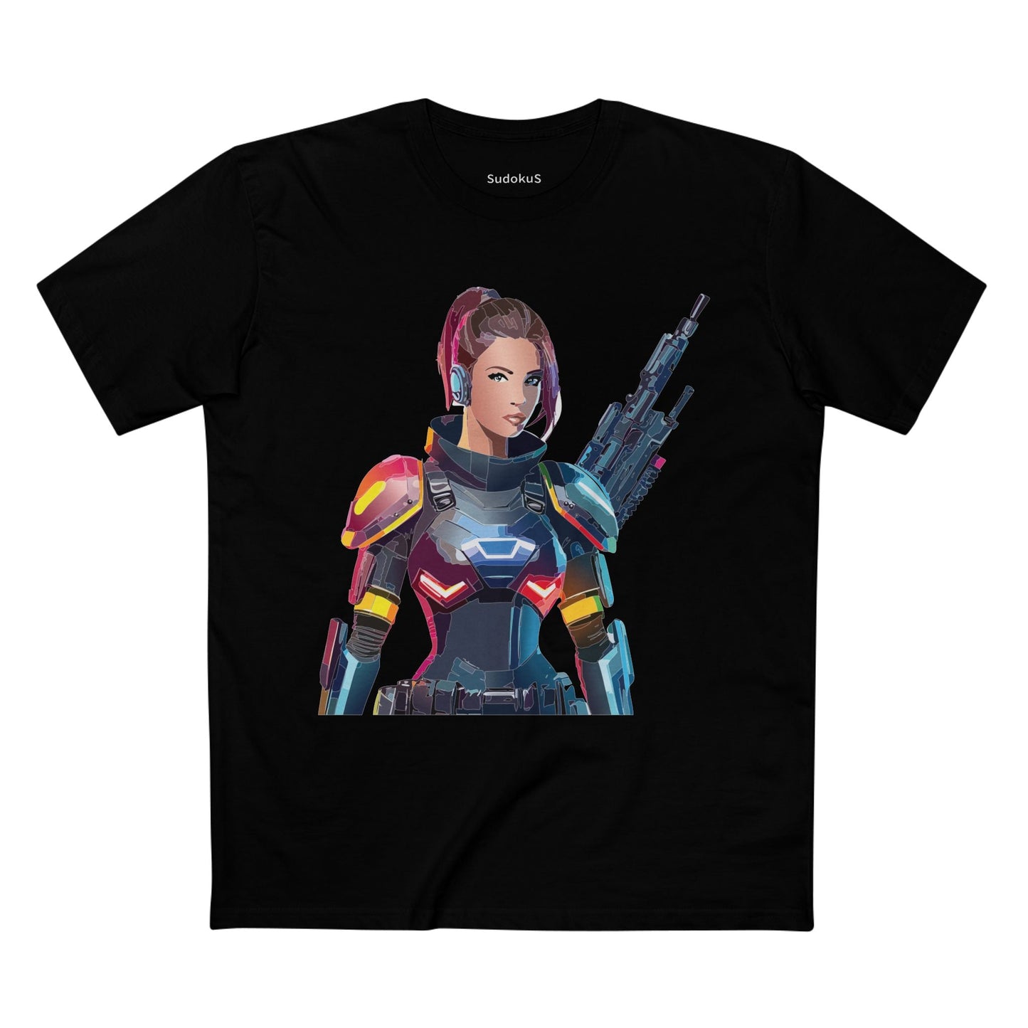 Army-woman Graphic Unisex 100 Cotton Staple Tee 22