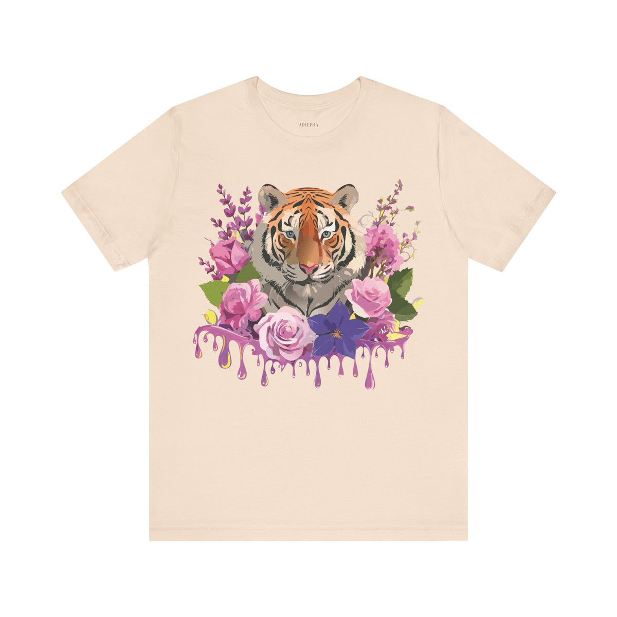 Tiger Graphic Unisex Cotton Bella+Canvas Tee with Art Animal Design e69