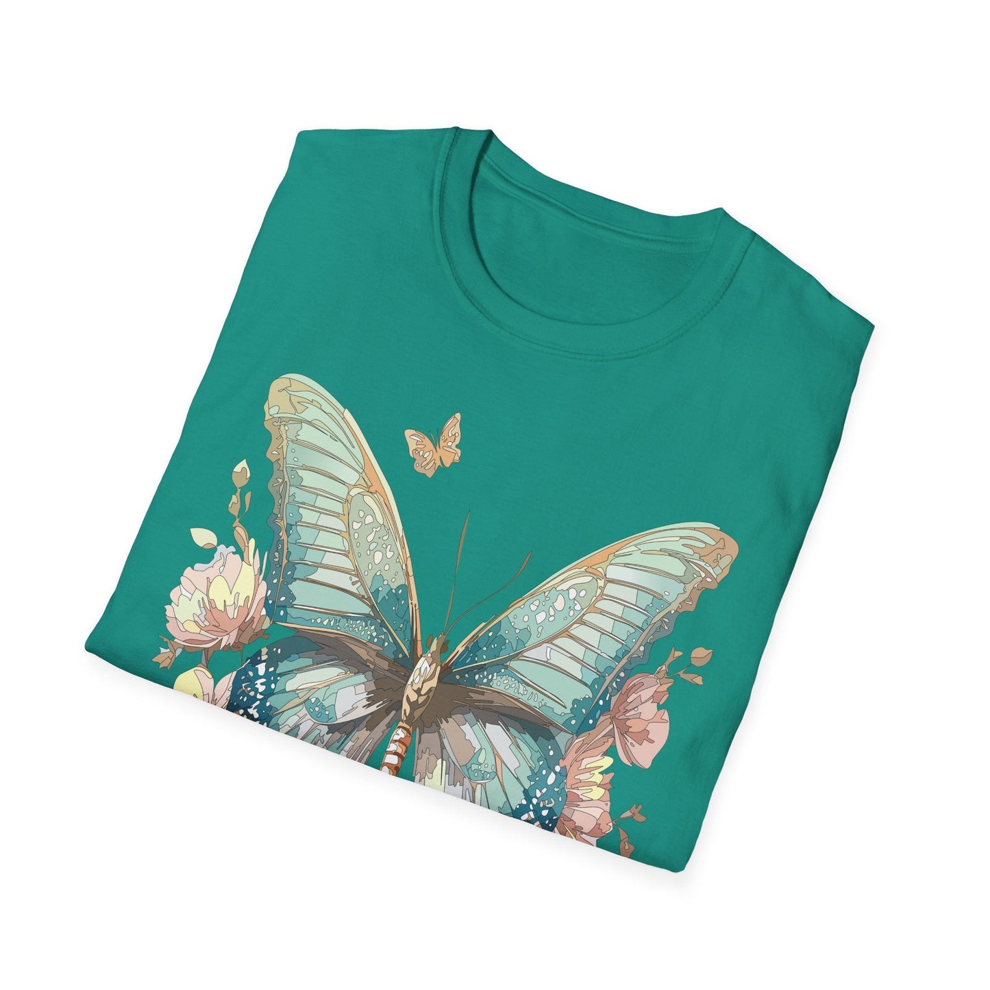 Butterfly Print Unisex T Shirt Monarch Design Softstyle 64000 Gildan Cotton Tee Quality