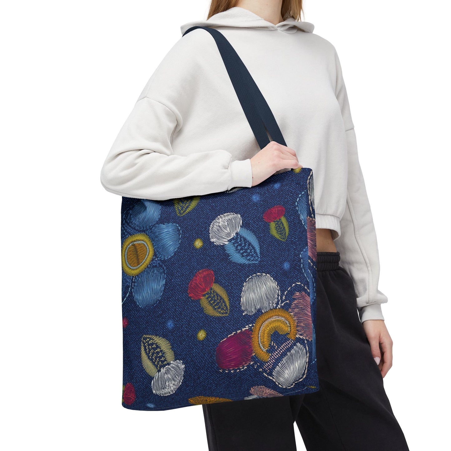 Denim Fabric Imitation Print Unisex Canvas Bag Poly Spun 3 Sizes Tote Bag 159