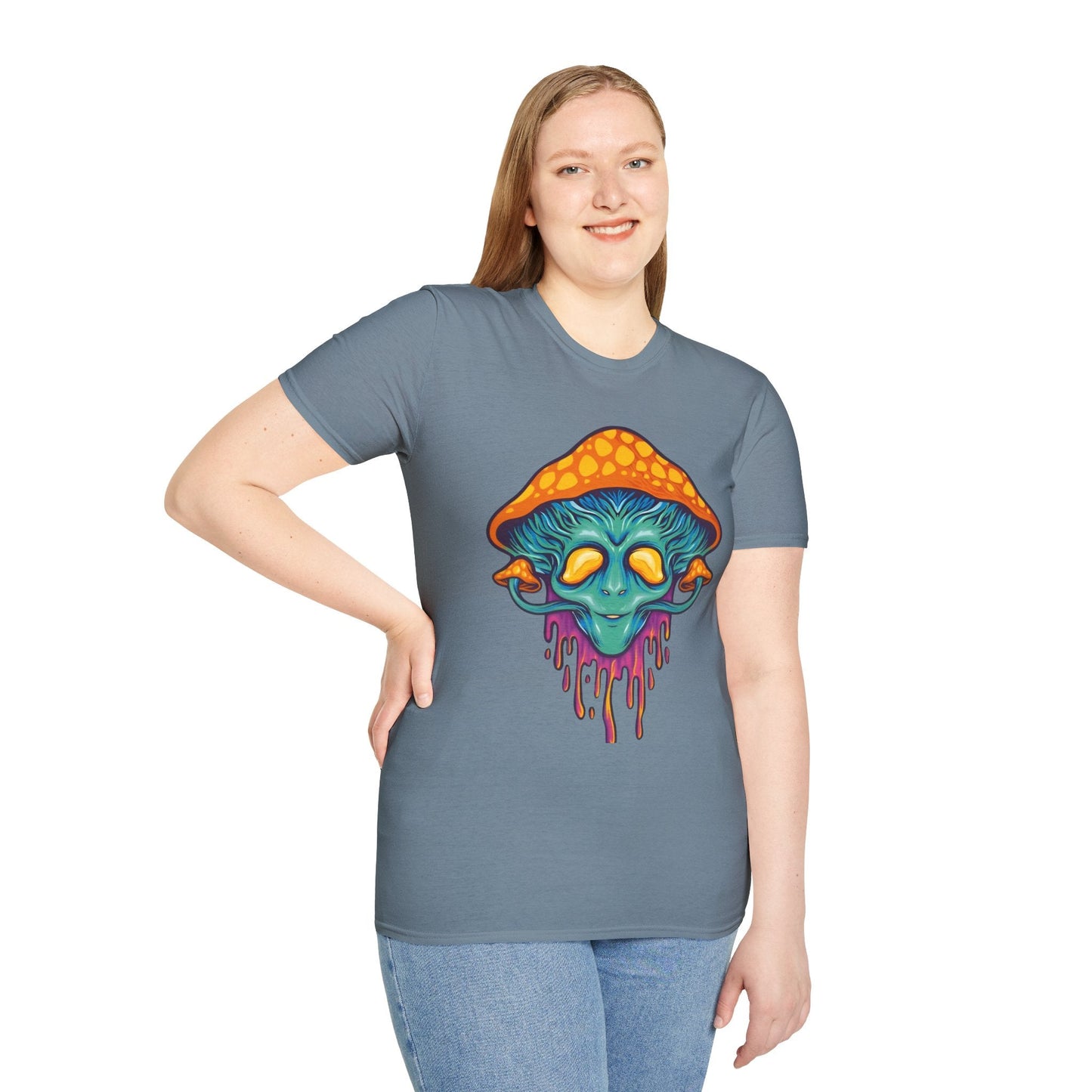 Funny Mashroom Graphic Unisex Softstyle Cotton With Cartoon Illustration Design 27