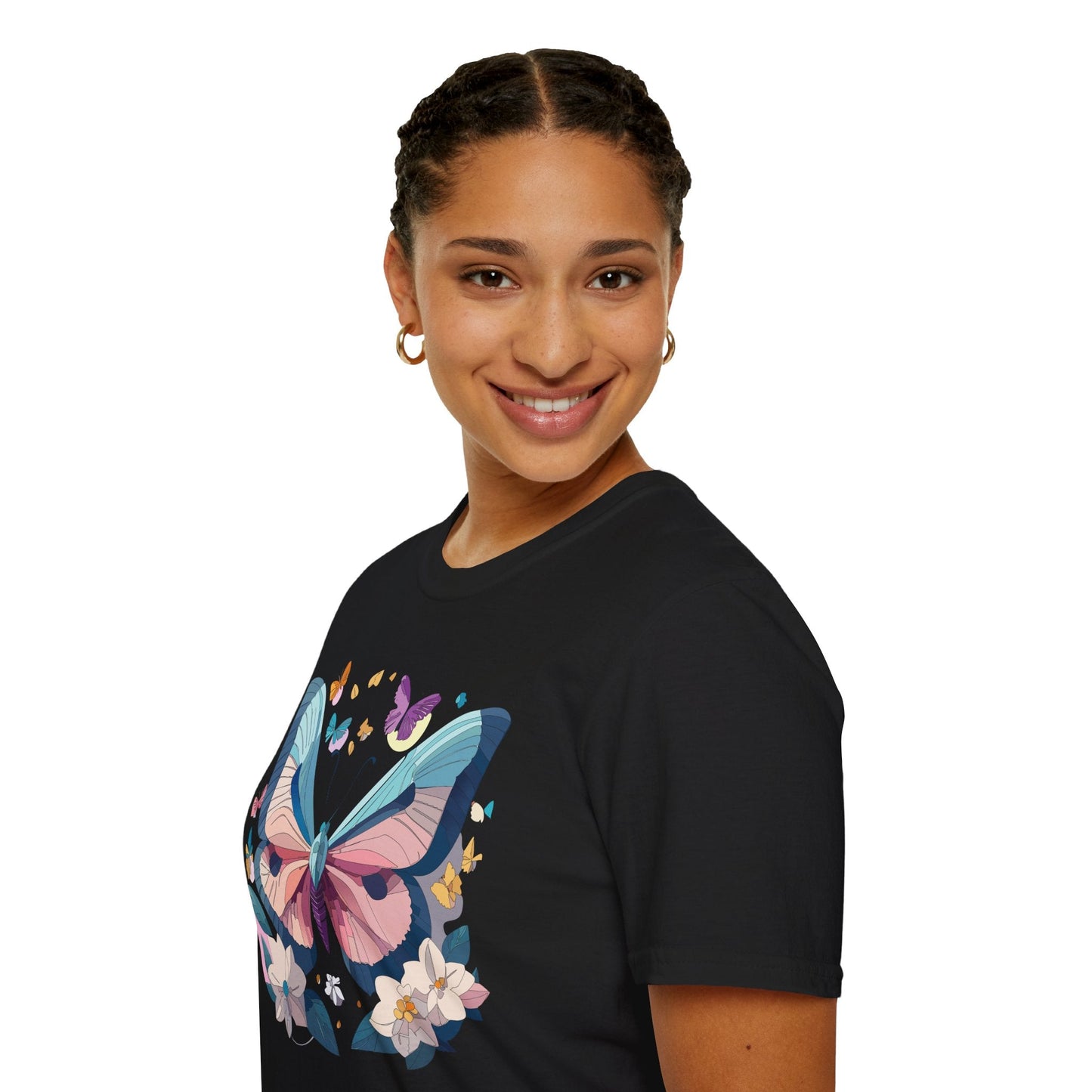 Butterfly Shirt Unisex T Shirt Softstyle Gildan 64000 Ring Spun Cotton Monarch Design