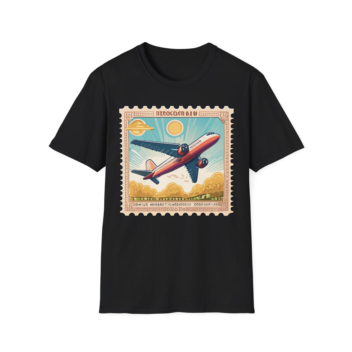Vintage Airplane Poster T-Shirt | Retro Travel Aviation Art