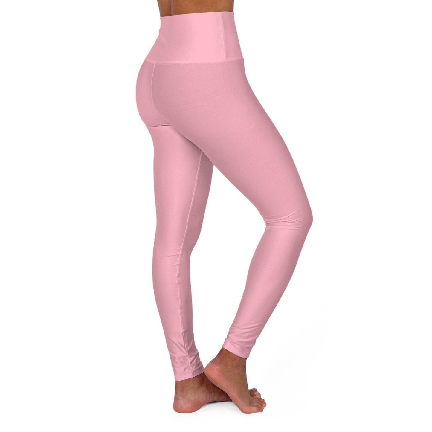 High-Waist Cherry Blossom Pink Yoga Leggings Women's Seamless Poly-Span Stretchy Pink Comfortable Activewear for Pilates Everyday Wear