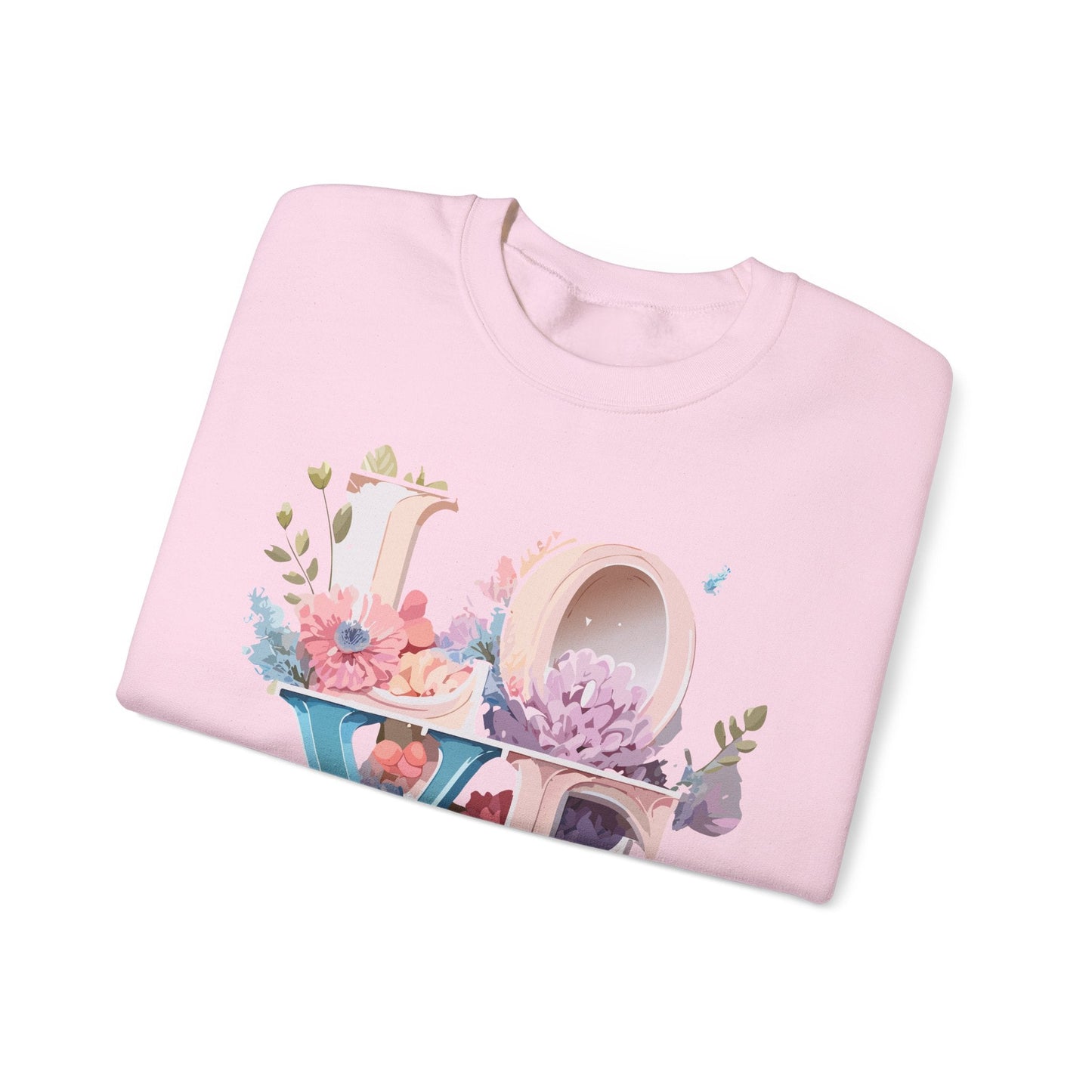 Floral Love Sweatshirt Valentines Day Sweatshirt Love Flower Unisex Crewneck Sweatshirt