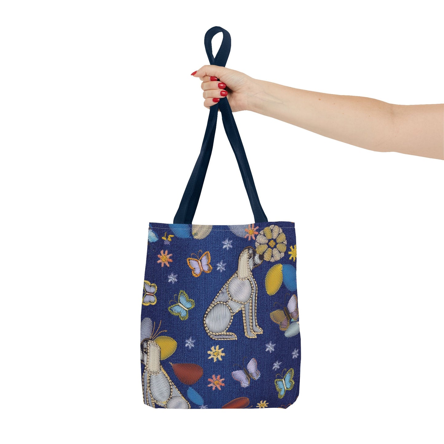 Denim Fabric Imitation Print Unisex Canvas Bag Poly Spun 3 Sizes Tote Bag 191-2