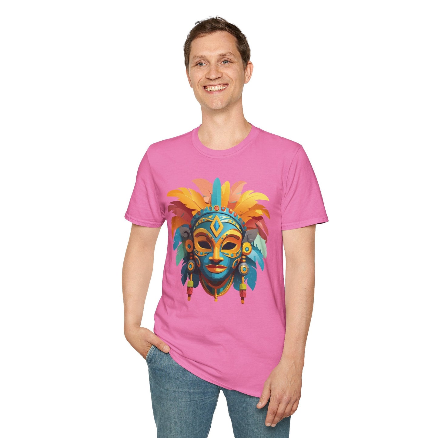 Mask Graphic Unisex Cotton Masquerade Design Artwork Tee 2