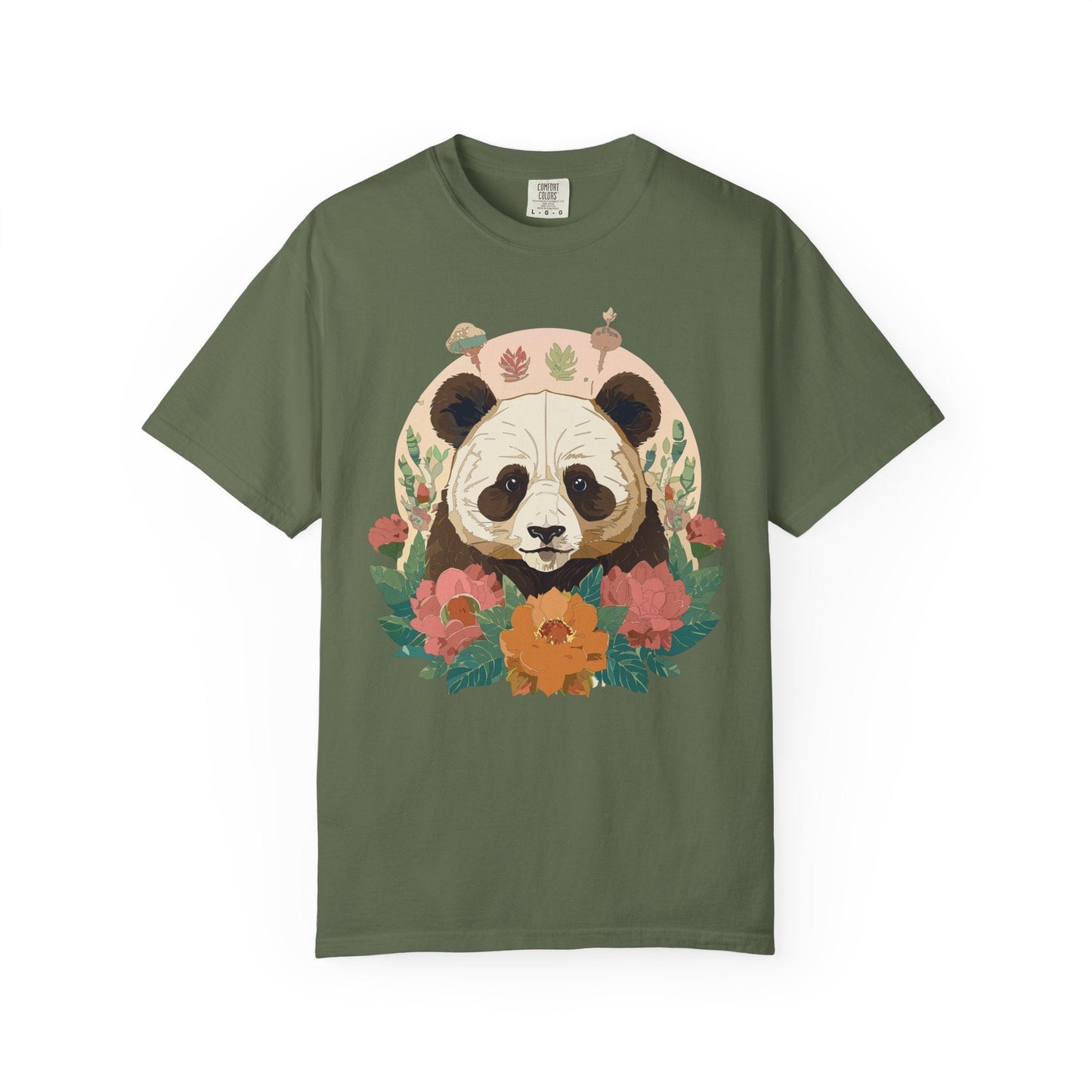 Panda Portrait Graphic T-Shirt Unisex Cotton Floral Animal Art Tee p2