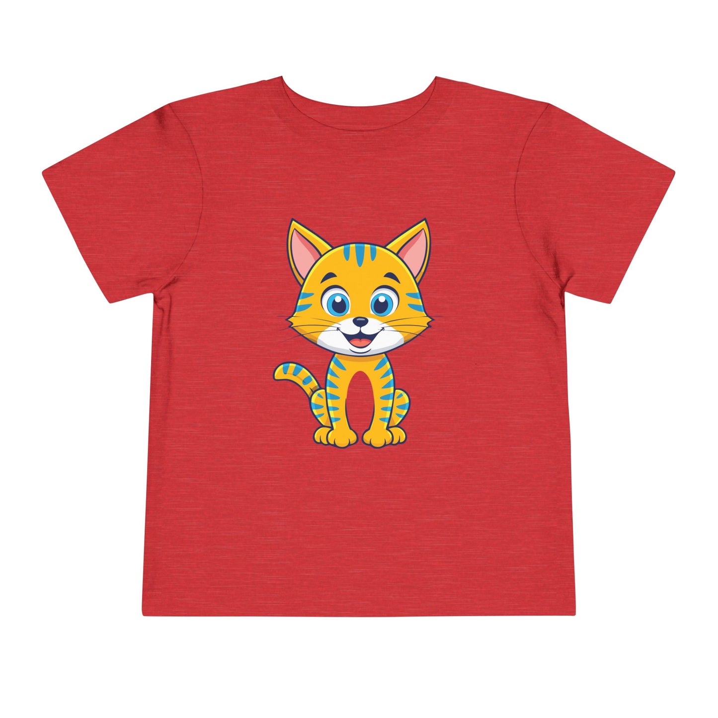 Bonita camiseta de manga corta para niños pequeños con gato: adorable camiseta con gráfico de gatito para niños (2 a 5 años)