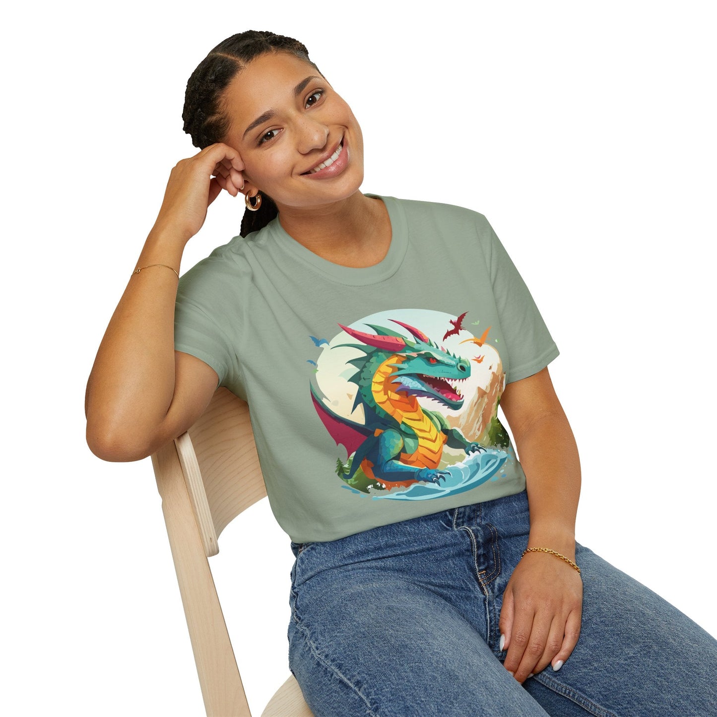 Dragon T Shirt Unisex Animal Tee Softstyle 64000 Premium 100 Percent Ring Spun Cotton