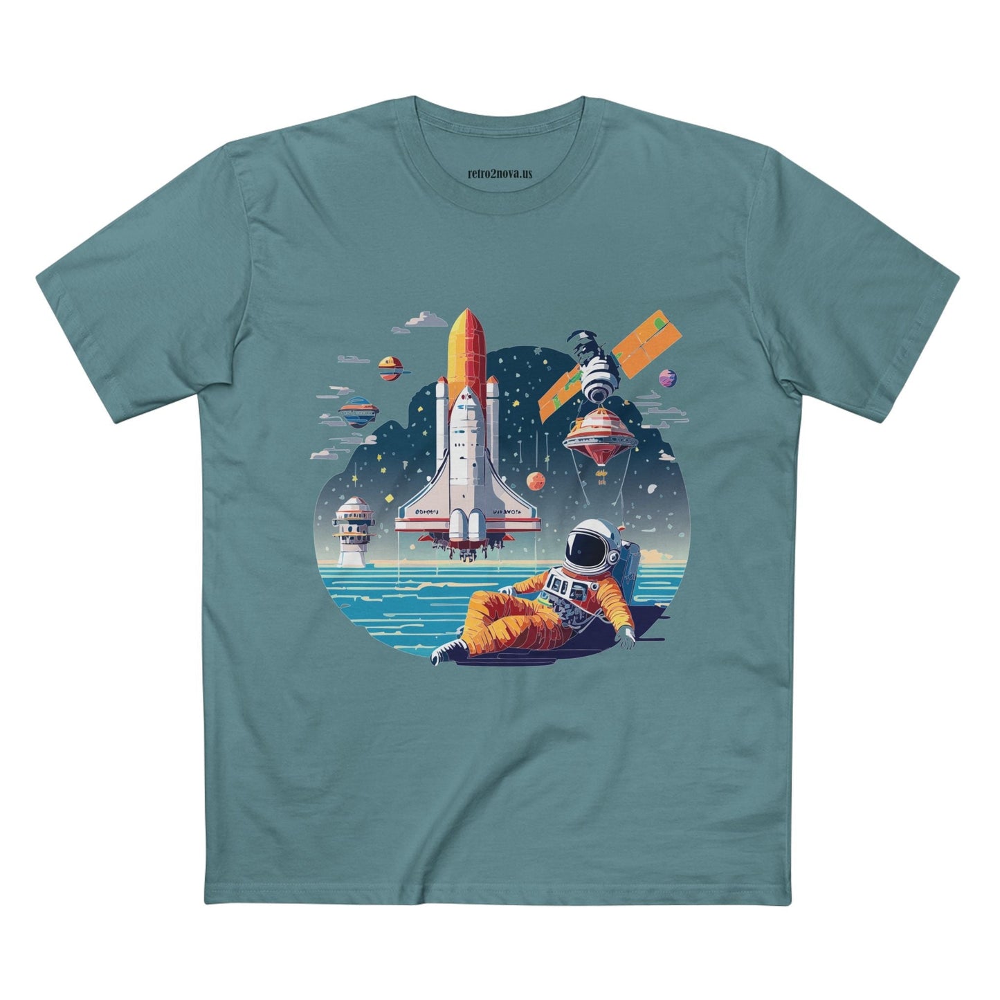 Cosmos Astronaut Shirt CS35 Unisex Premium Cotton Tee With Original Art Design Retro2Nova