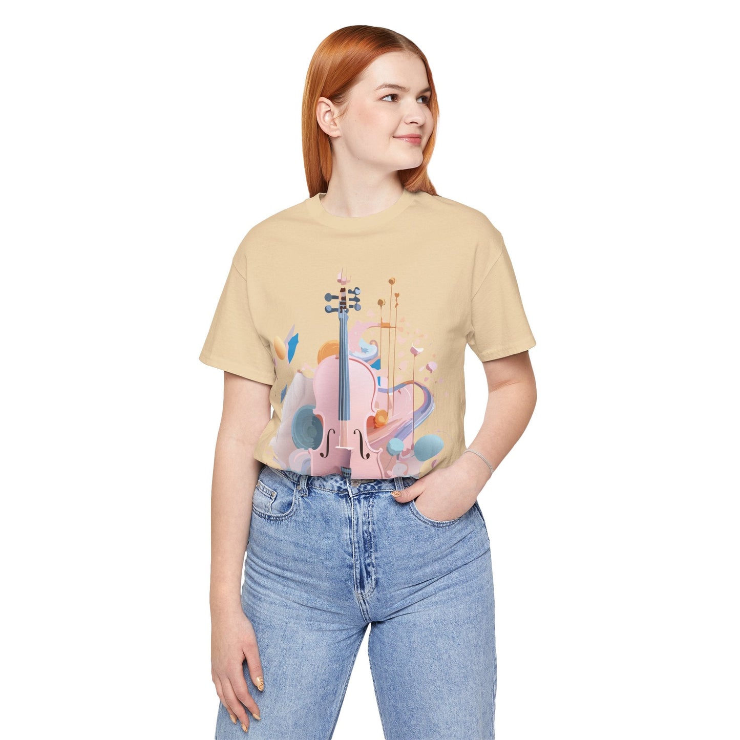 Music Graphic Unisex 100 Cotton Vintage Art with Musical Elements Tee 16