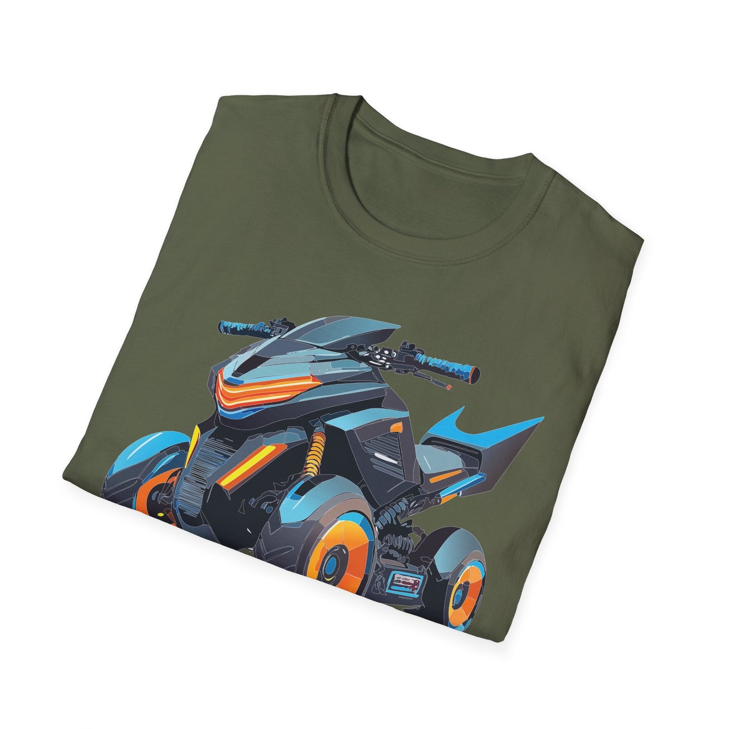 Unisex Motorcycle Art Design T Shirt Softstyle 64000 MTB Graphic Tee For Riders