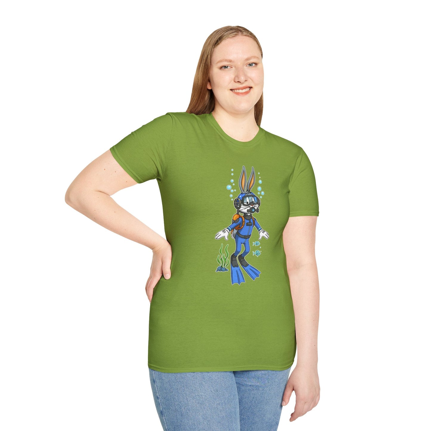 Bugs Bunny T Shirt Unisex Short Sleeve Cartoon Tee Gildan Softstyle 64000 Cotton