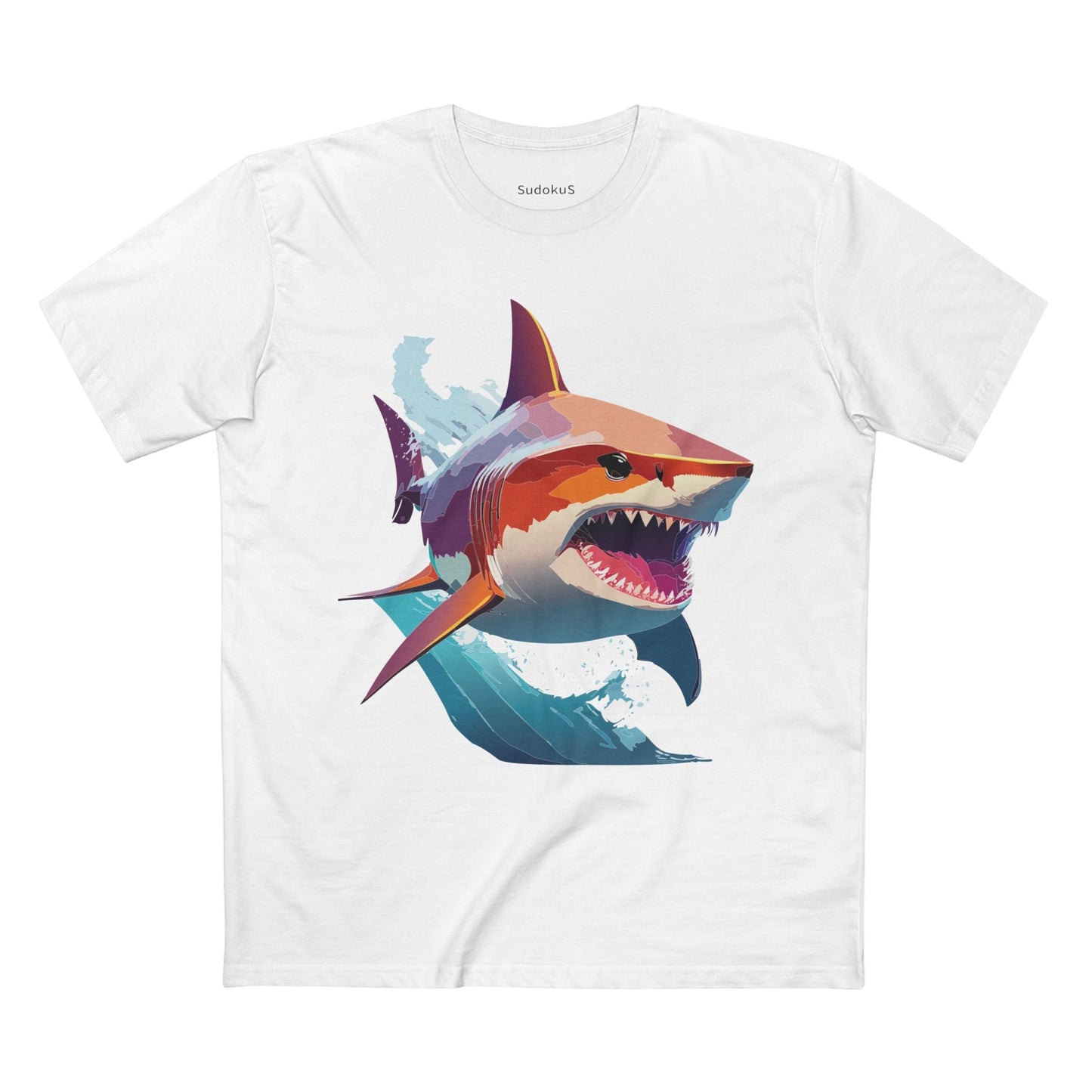 Shark Graphic Unisex 100 Cotton Staple Tee with Animal Design Artwork 10