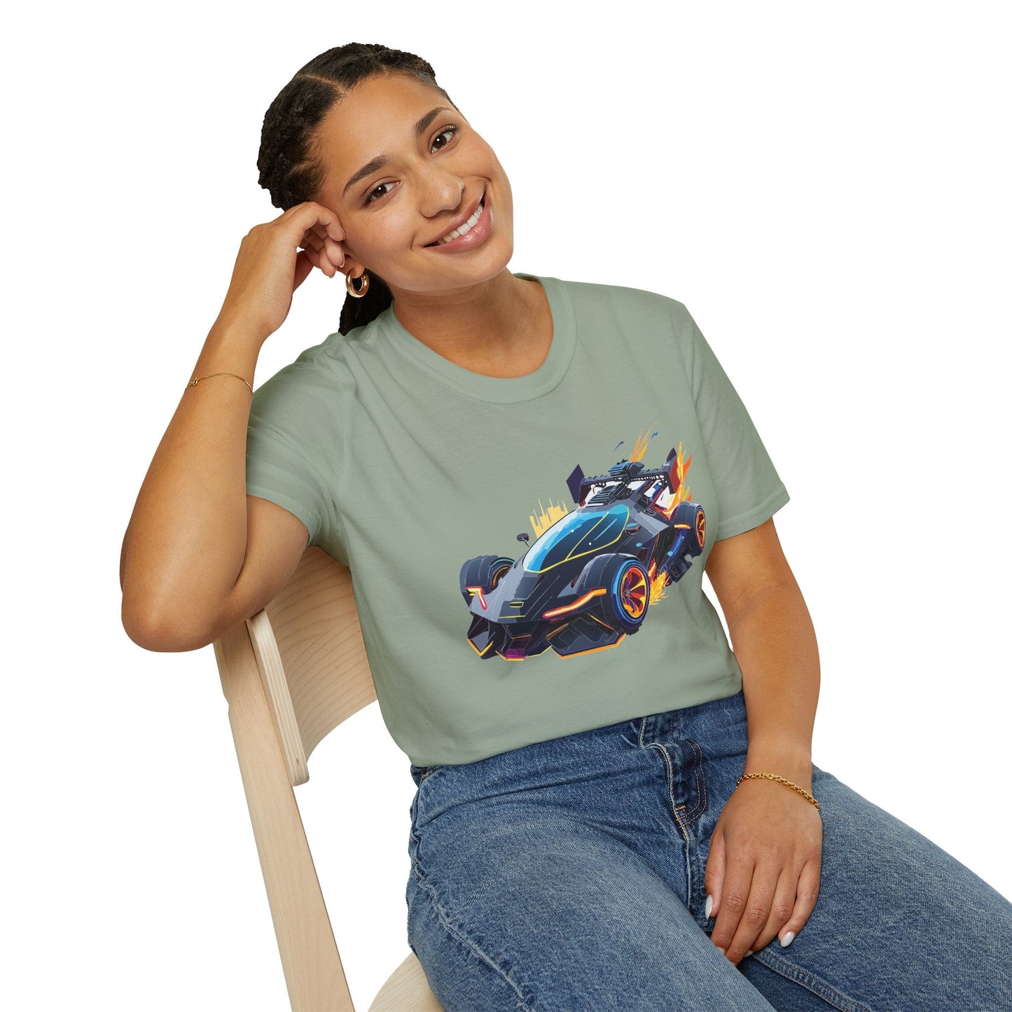 Unisex Car T Shirt With Cars Design Hot Wheels Graphic Tee Gildan Softstyle 64000